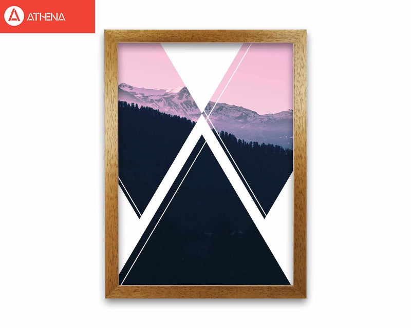 Abstract pink mountain modern fine art print