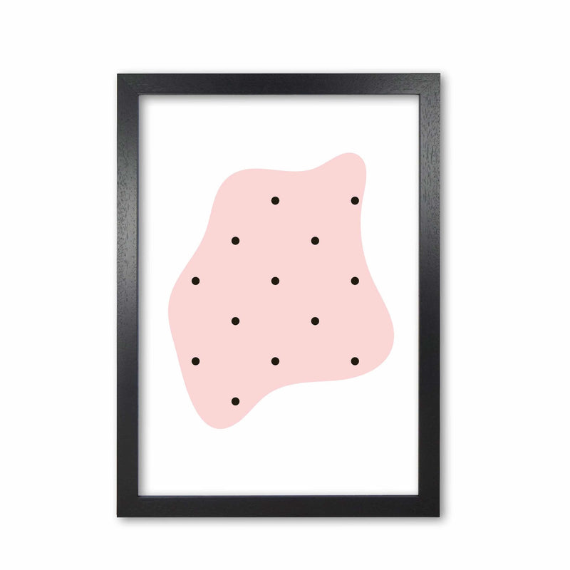 Abstract pink shape with polka dots modern fine art print