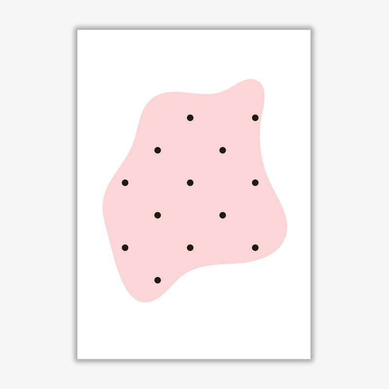 Abstract pink shape with polka dots modern fine art print