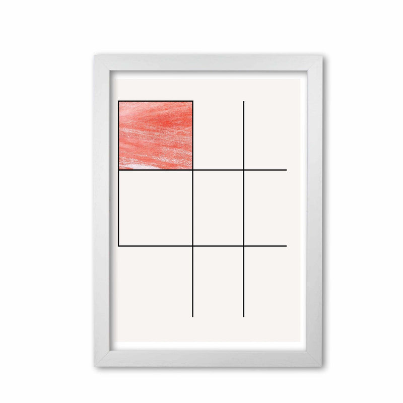 Abstract red crayon geo 1 modern fine art print
