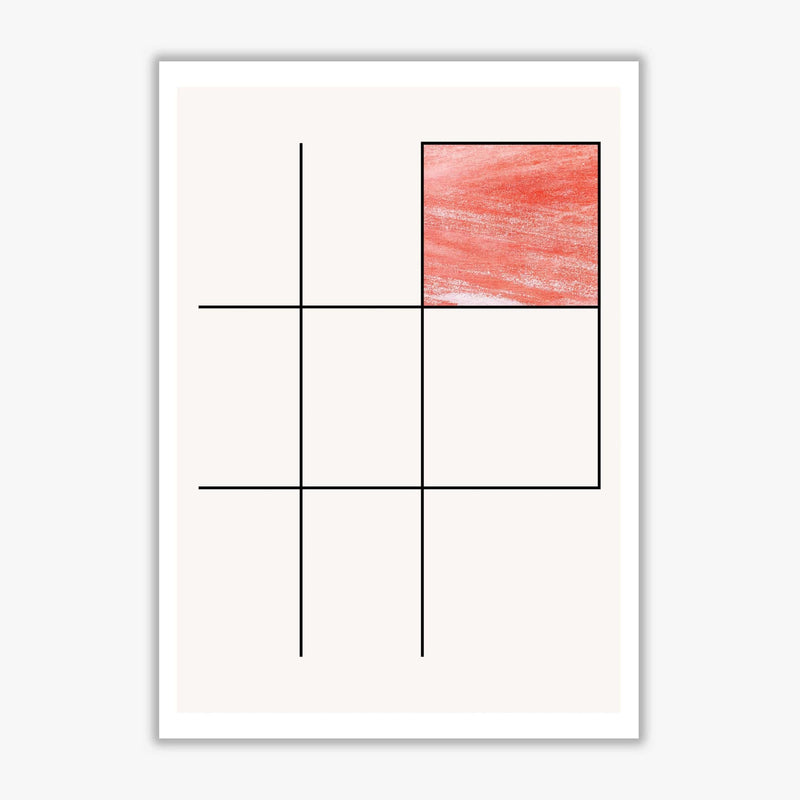 Abstract red crayon geo 3 modern fine art print