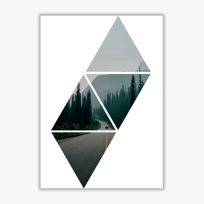 Abstract triangles and forest modern fine art print