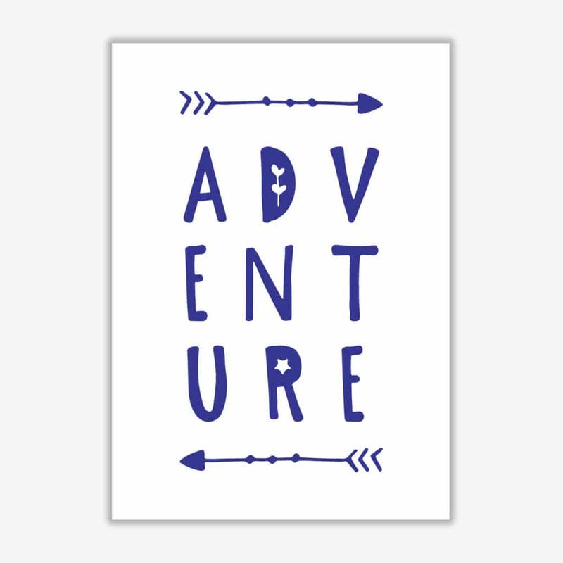 Adventure navy modern fine art print, framed typography wall art