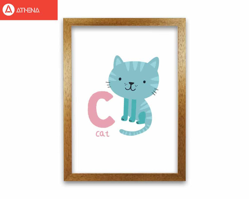 Alphabet animals, c is for cat modern fine art print, framed childrens nursey wall art poster