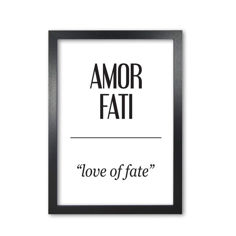 Amor fati modern fine art print, framed typography wall art