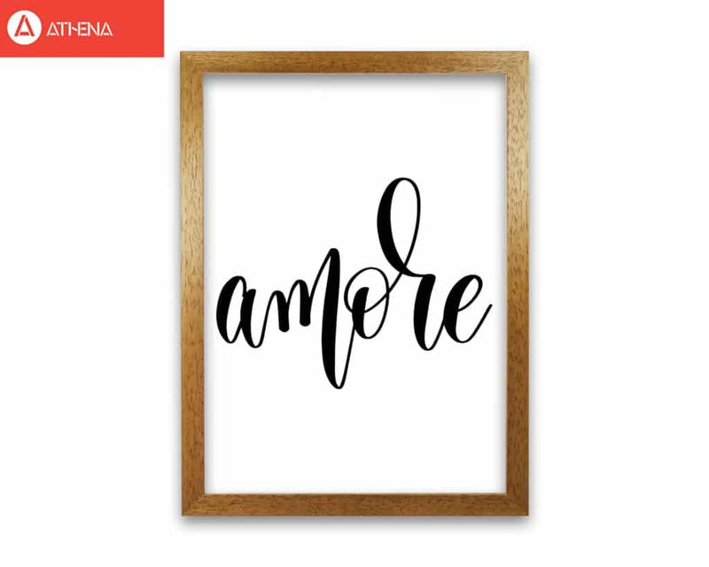 Amore modern fine art print, framed typography wall art