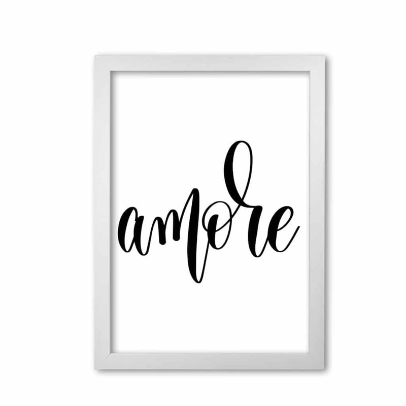 Amore modern fine art print, framed typography wall art