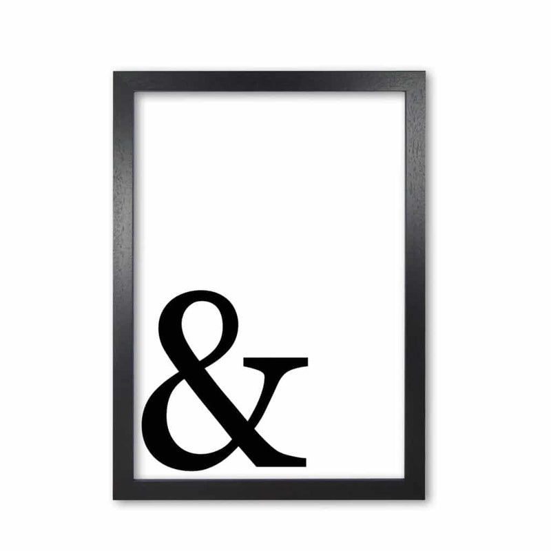 Ampersand modern fine art print, framed typography wall art