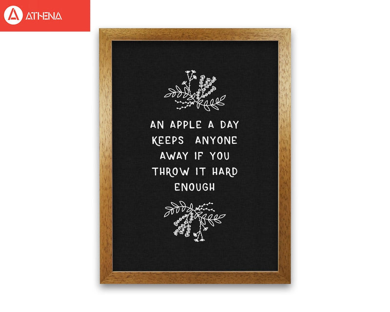 An apple a day funny quote fine art print by orara studio