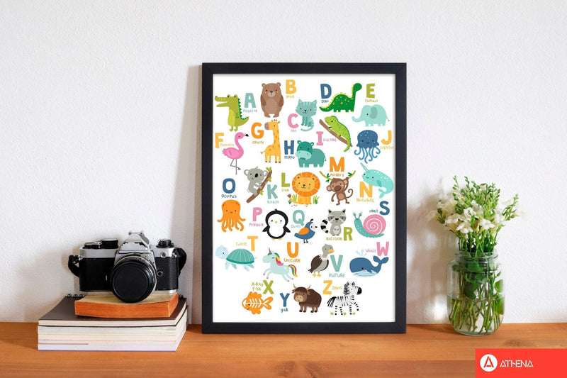 Animal alphabet modern fine art print