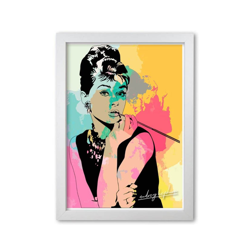 Audrey hepburn in colour modern fine art print