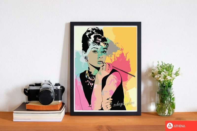 Audrey hepburn in colour modern fine art print