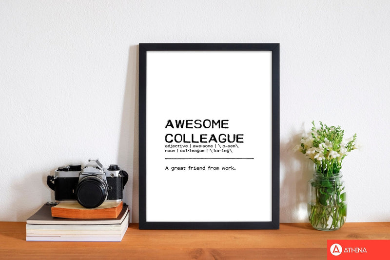 Awesome colleague friend definition quote fine art print by orara studio