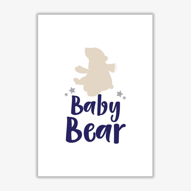 Baby bear modern fine art print, framed childrens nursey wall art poster