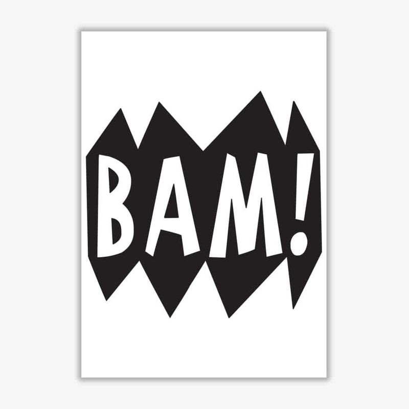 Bam! black modern fine art print, framed childrens nursey wall art poster