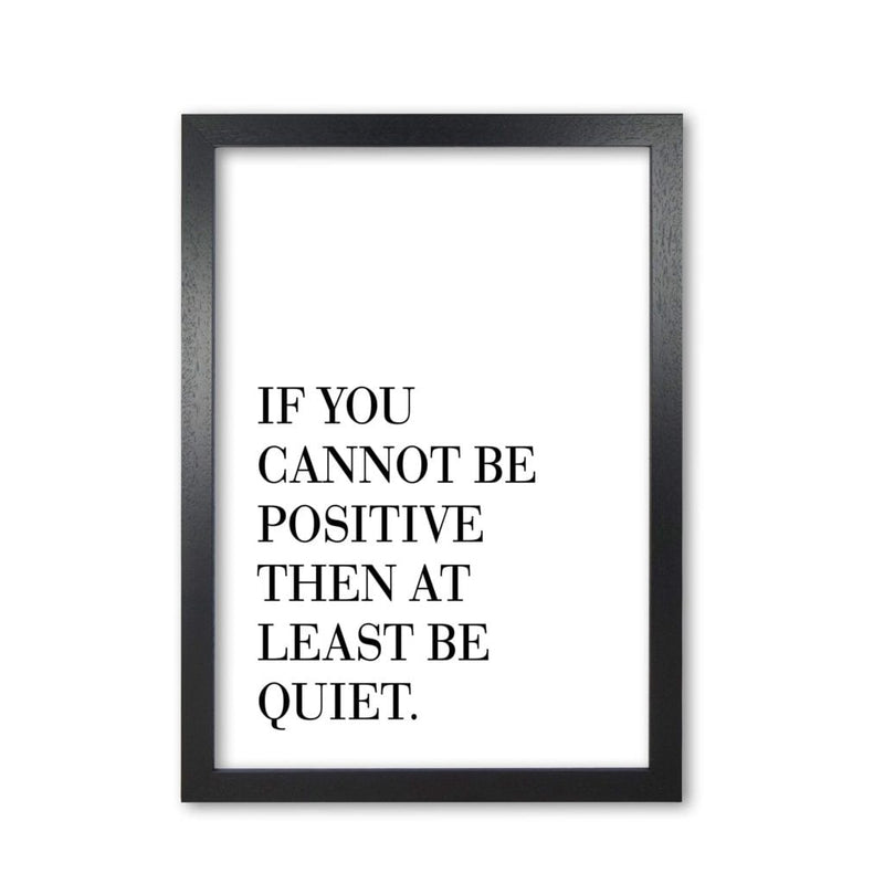 Be quiet modern fine art print, framed typography wall art