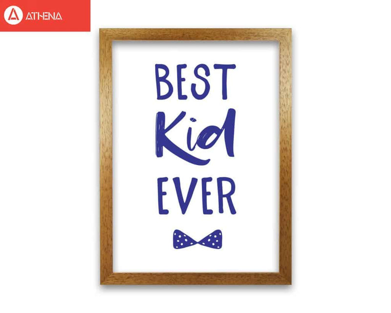 Best kid ever navy modern fine art print, framed childrens nursey wall art poster