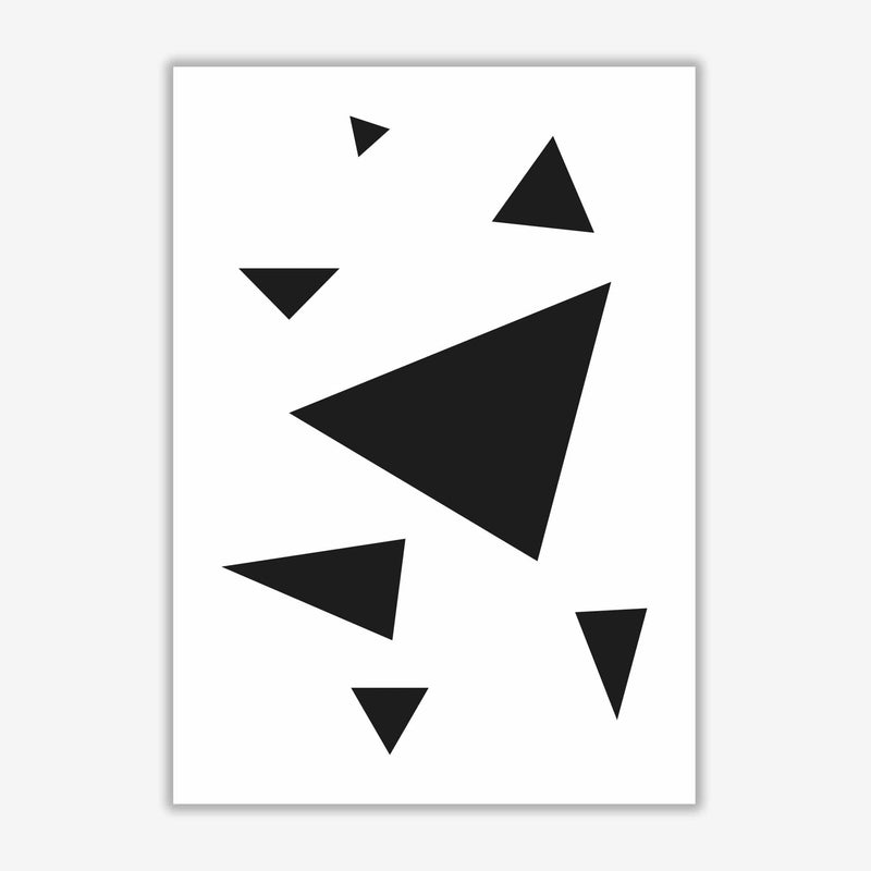 Black abstract triangles modern fine art print