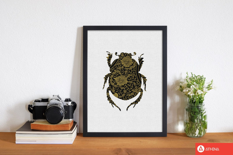 Black and gold beetle i fine art print by orara studio