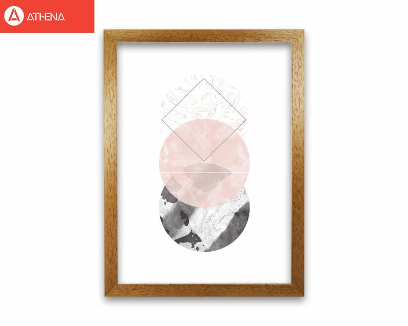 Black and pink marble abstract circles modern fine art print