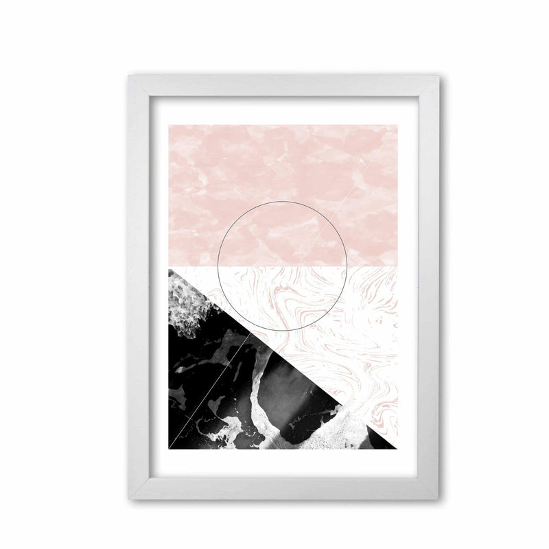 Black and pink marble abstract rectangle shapes modern fine art print