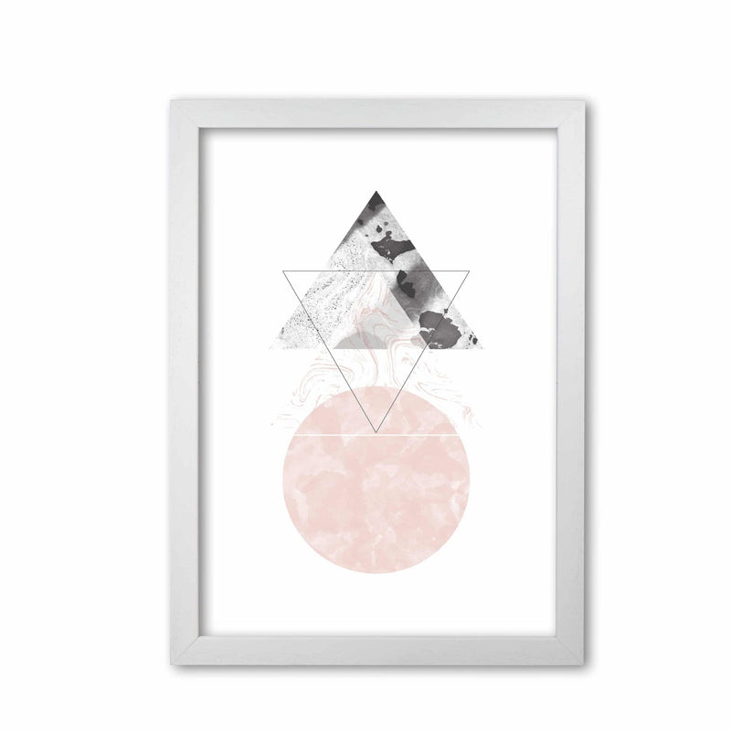 Black and pink marble abstract triangle and circle modern fine art print