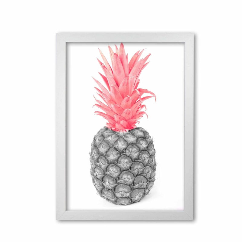 Black and pink pineapple abstract modern fine art print, framed kitchen wall art