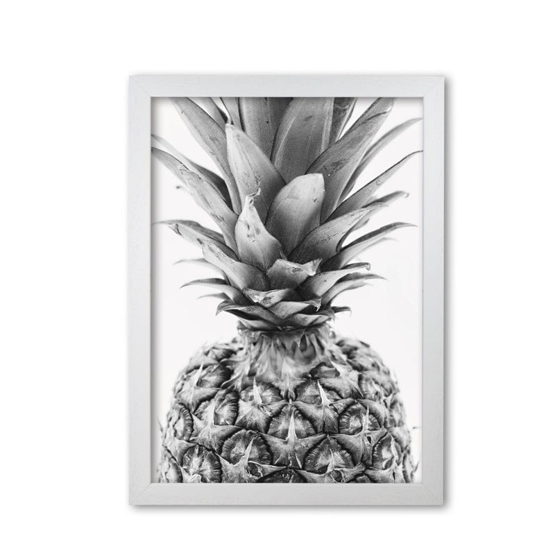 Black and white pineapple modern fine art print, framed kitchen wall art
