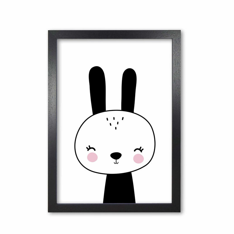 Black and white scandi bunny modern fine art print