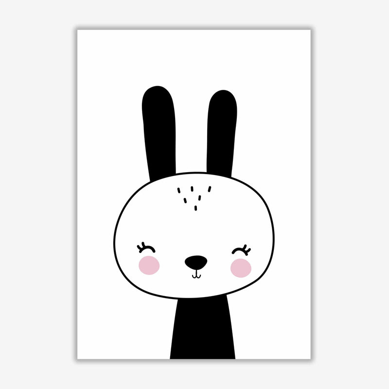 Black and white scandi bunny modern fine art print