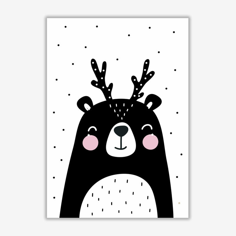 Black bear with antlers modern fine art print