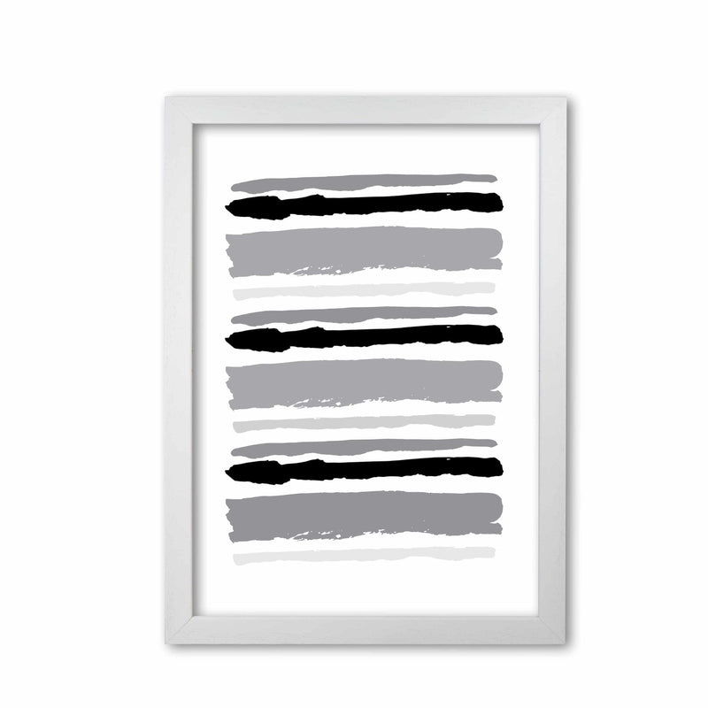 Black contrast abstract stripes modern fine art print