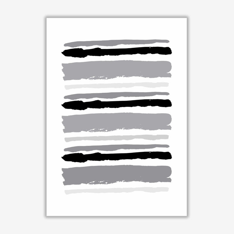 Black contrast abstract stripes modern fine art print