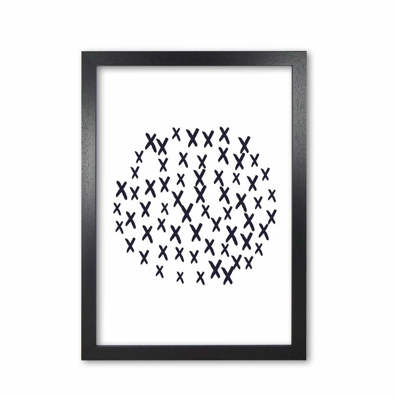 Black crosses circle abstract modern fine art print
