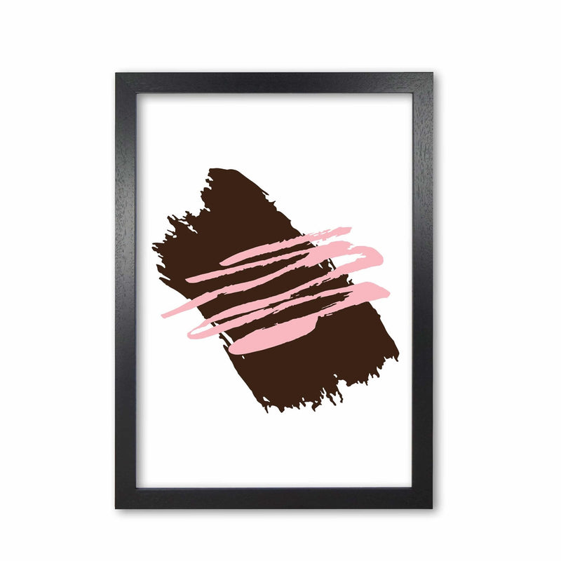 Black jaggered paint brush abstract modern fine art print