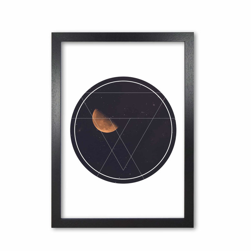 Black moon circle modern fine art print