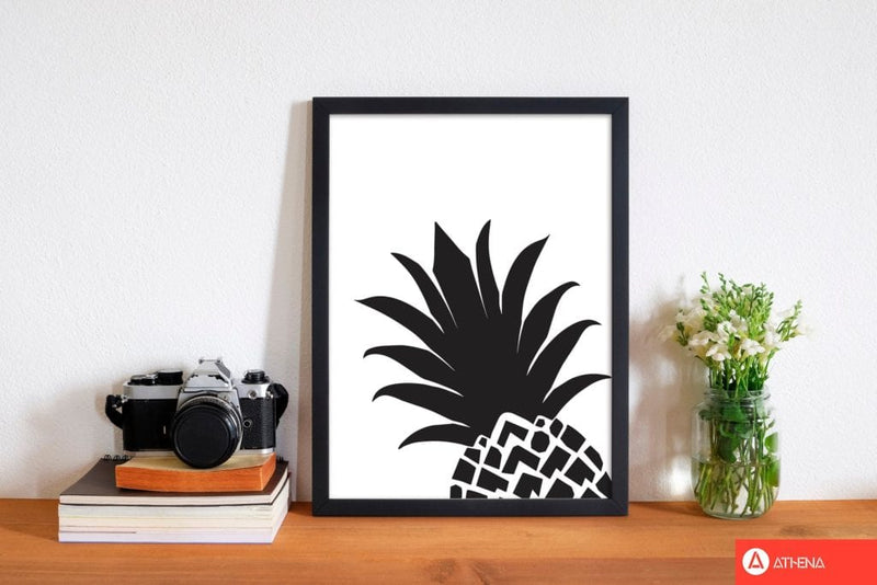 Black pineapple 1 modern fine art print, framed kitchen wall art
