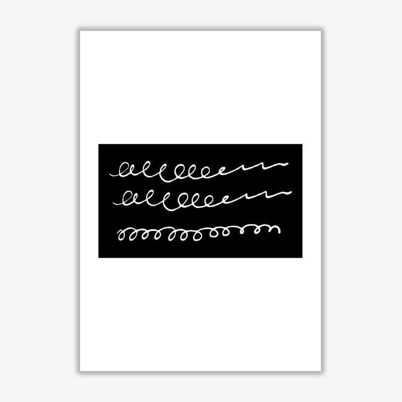 Black rectangle swirls abstract modern fine art print
