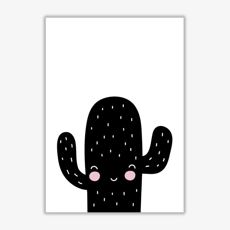 Black scandi cactus modern fine art print, framed botanical &