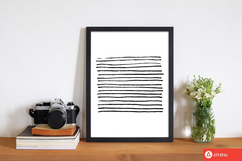 Black zebra lines abstract modern fine art print