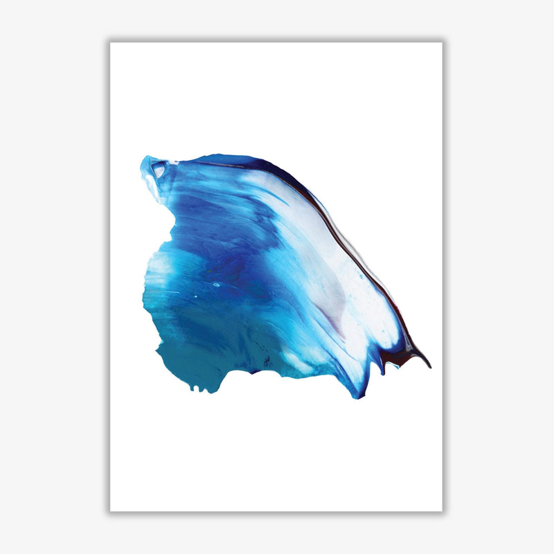 Blue abstract paint stroke modern fine art print