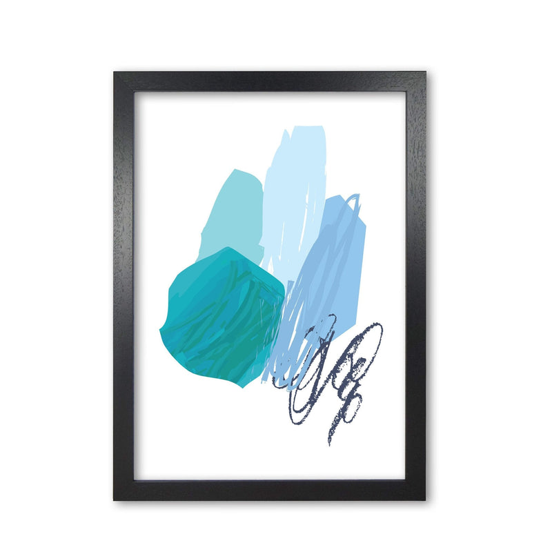 Blue abstract palette drawings modern fine art print