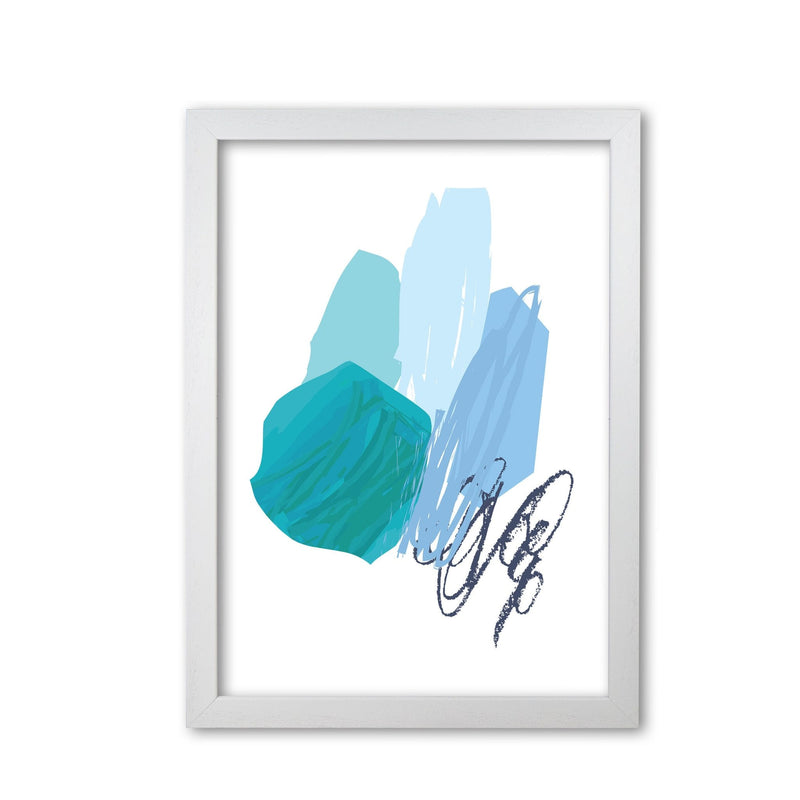 Blue abstract palette drawings modern fine art print