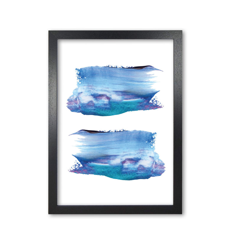 Blue and purple abstract paint strokes modern fine art print