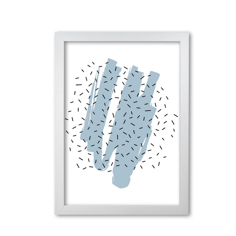 Blue paint with black polka abstract modern fine art print