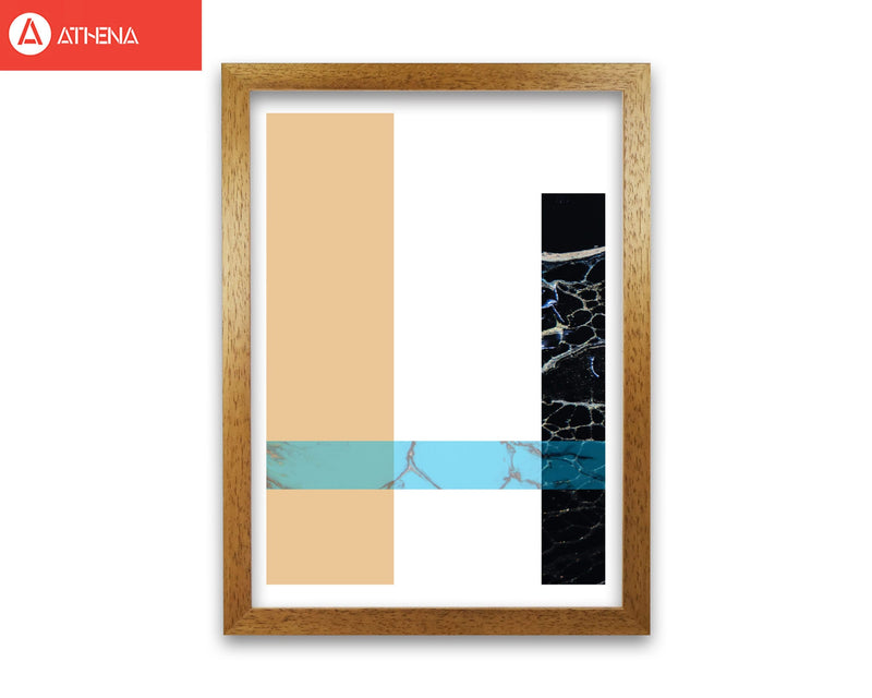Blue sand abstract rectangles modern fine art print