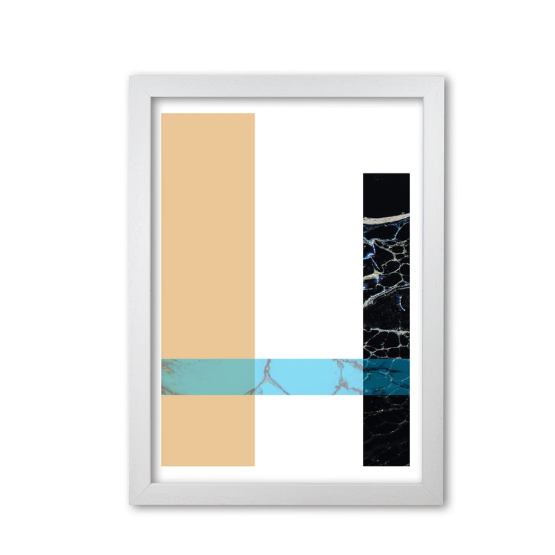 Blue sand abstract rectangles modern fine art print