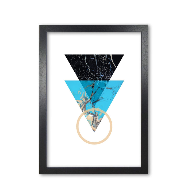 Blue sand abstract triangles modern fine art print