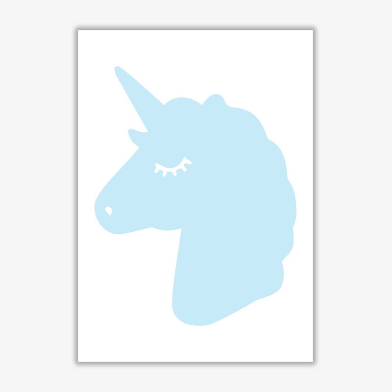 Blue unicorn head modern fine art print