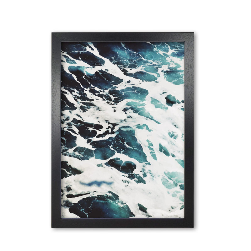 Blue white water modern fine art print, framed botanical &